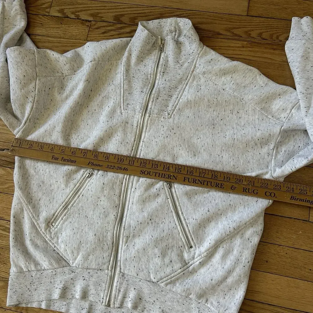 Rag & Bone Speckled Full Zip Track Jacket Sweatshirt Organic Cotton Small